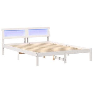 vidaXL Cadre de lit Blanc 160 x 200 cm Bois massif en pin