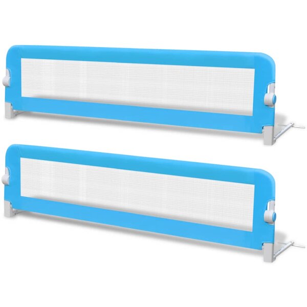 vidaXL Barrière de lit de sécurité pour tout-petits 2Pièces Bleu 150x42cm