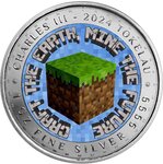 Pièce de monnaie en Argent 5 Dollars g 31.1 (1 oz) Millésime 2024 Craft the Earth Mine the Future CUBE WORLD