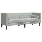 vidaXL Ensemble de canapé Chesterfield et traversins 3 Pièces gris clair