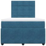 vidaXL Sommier à lattes de lit et matelas Bleu foncé 120x200cm Velours