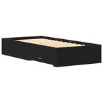 vidaXL Lit Noir Chêne 100x200 cm Bois d'ingénierie