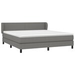 vidaXL Sommier à lattes de lit avec matelas Gris foncé 180x200cm Tissu