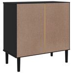 vidaXL Buffet SENJA aspect rotin noir 80x40x80 cm bois massif de pin