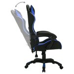 vidaXL Fauteuil de jeux vidéo avec LED RVB Bleu et noir Similicuir