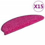 vidaXL Tapis de marches d'escalier 15 Pièces Rose 65x21x4 cm
