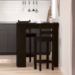 Table de bar vidaXL avec étagère - Chêne noir  102x50x103 5 cm  Fabriquée en bois reconstitué