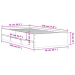 vidaXL Cadre de lit avec tiroirs sans matelas chêne sonoma 75x190 cm