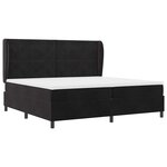 vidaXL Lit à ressorts avec matelas Noir 200x200 cm en velours.