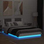 vidaXL Cadre de lit avec LED sans matelas blanc 150x200 cm