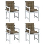 vidaXL Coussins de chaise à dossier bas lot de 4 taupe mélangé tissu