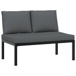 vidaXL Salon de jardin 4 Pièces avec coussins noir aluminium