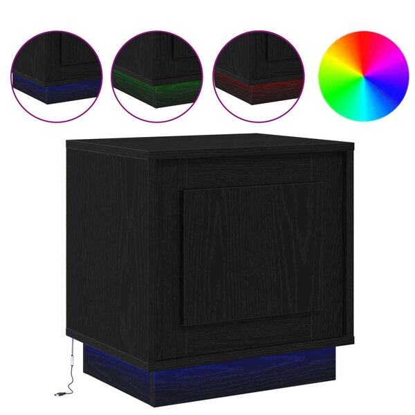 vidaXL Cabinet de chevet Noir 44 x 34 5 x 45 cm Bois d'ingénierie