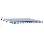 vidaXL Auvent rétractable électrique Bleu et Blanc 4 5 × 3 m
