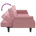 vidaXL Canapé-lit avec accoudoirs rose velours