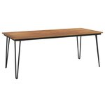 vidaXL Table de jardin avec pieds épingle à cheveux 200x90x75 acacia