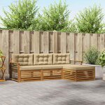 vidaXL Ensemble de canapés d'extérieur 4 pc Naturel et Beige
