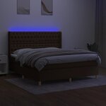 vidaXL Sommier à lattes de lit matelas et LED Marron foncé 180x200cm