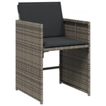 vidaXL Ensemble de salle à manger de jardin 5 pièces avec coussins gris en poly rotin