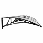 vidaXL Auvent de porte Noir et transparent 350x75 cm Polycarbonate