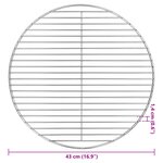 vidaXL Grille de BBQ Argent Ø43 cm Acier Inoxydable