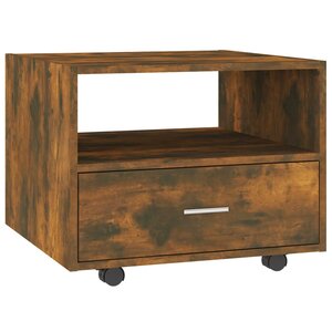 vidaXL Table basse chêne fumé 55x55x40 cm bois d'ingénierie