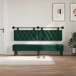 vidaXL Tête de lit suspendue Vert foncé Velours