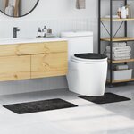 Set de 3 tapis de bain vidaXL Gris foncé en Polypropylène Antidérapant