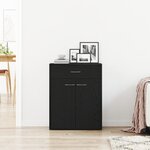 Buffet vidaXL Noir Chêne 60x30x75 cm en bois d'ingénierie