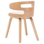 vidaXL Chaises à manger lot de 2 crème bois courbé et similicuir