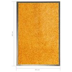 vidaXL Paillasson lavable Orange 40x60 cm