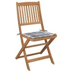vidaXL Chaises pliables de jardin lot de 2 avec coussins Bois d'acacia