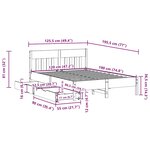vidaXL Cadre de lit sans matelas blanc 120x190 cm bois de pin massif