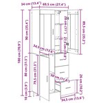vidaXL Haut Armoire avec tiroir 2 Pièces Chêne noir Bois d'ingénierie