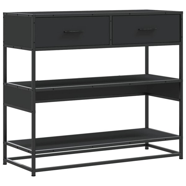 vidaXL Table console noir 90x35x80 cm bois d'ingénierie