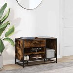 vidaXL Banc à chaussures chêne fumé bois d'ingénierie et métal