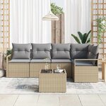 vidaXL Ensemble de canapé de jardin 6 Pièces Beige et Gris clair