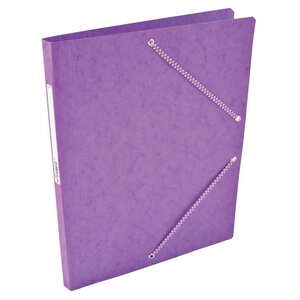 Chemise Carte Lustée simple 24 x 32 cm avec élastiques et étiquette de dos Mauve COUTAL