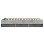 vidaXL Cadre de lit sans matelas gris béton 140x190 cm bois ingénierie