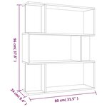vidaXL Bibliothèque/Cloison Chêne fumé 80x24x96 cm Bois d'ingénierie