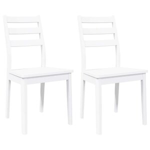 vidaXL Chaises à manger 2 Pièces blanc bois massif caoutchouc