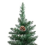 vidaXL Sapin de Noël mince bois véritable et neige blanche vert 210 cm