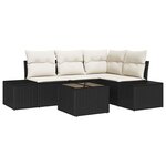 vidaXL Ensemble de canapé de jardin avec coussin 5 Pièces Marron et Crème