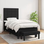 vidaXL Sommier à lattes de lit et matelas Noir 80x200 cm Tissu