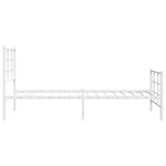 vidaXL Cadre de lit métal avec tête de lit/pied de lit blanc 75x190 cm