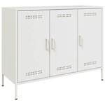 vidaXL Buffet blanc 100 5x39x79 cm acier