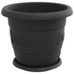 vidaXL Pots de plantes 6 Pièces Noir Ø 30 x 25 cm Plastique
