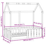 vidaXL Cadre de lit d'enfants forme de maison sans matelas 70x140 cm