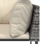 vidaXL Canapé d'angle de jardin avec coussins gris résine tressée