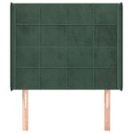 vidaXL Tête de lit avec oreilles Vert foncé 83x16x118/128 cm Velours
